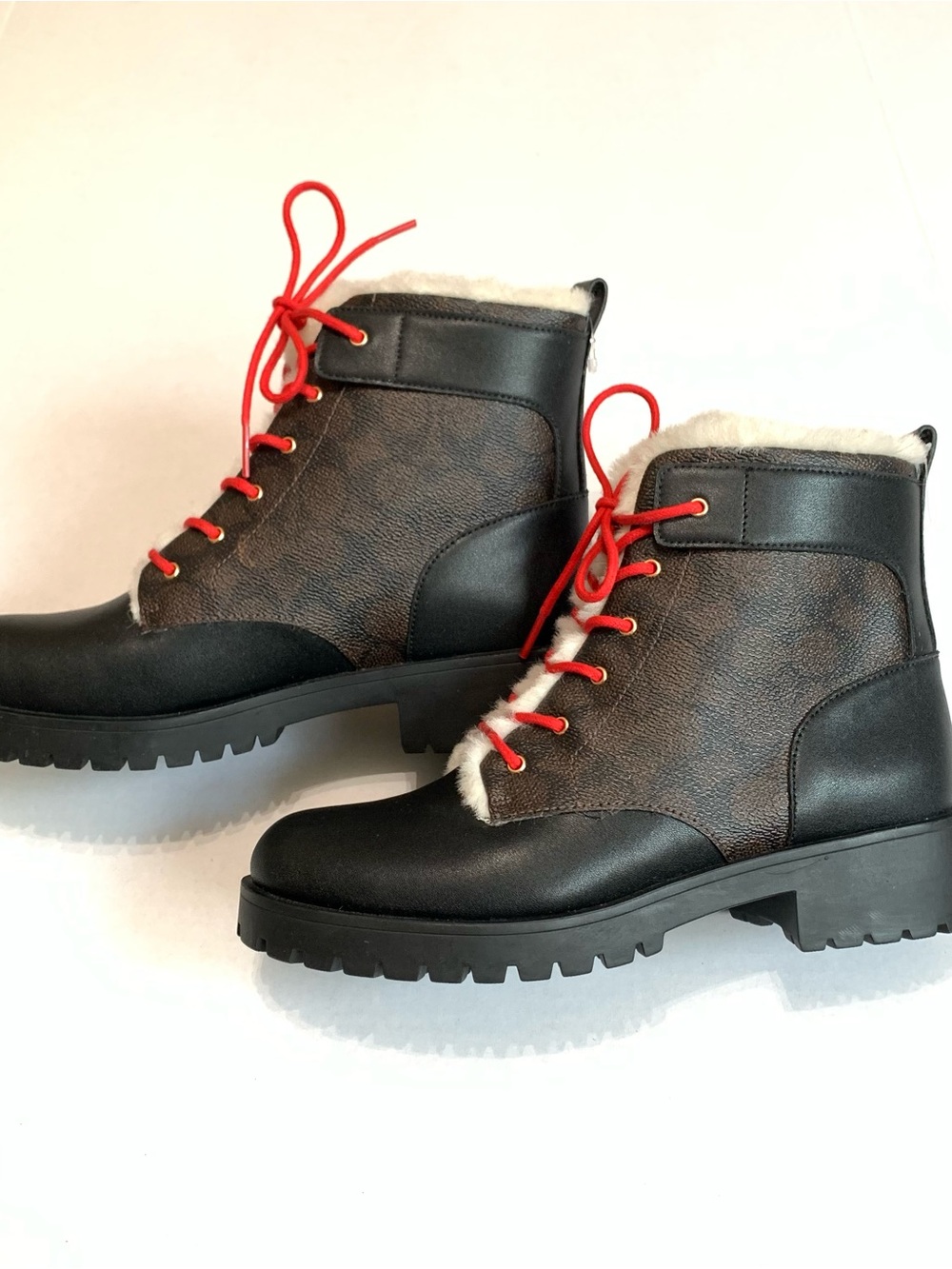 Coach Women's Size 8 Lorraine Booties Signature Leather Black/Mahogany Monogram - Picture 3 of 8